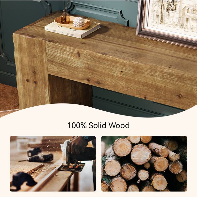 Solid Wood TV Stand for 65 Inches TV, Rustic Media Console