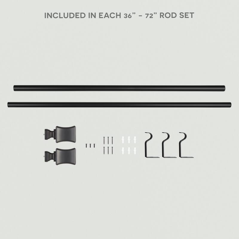 ATI Home Loran 1" Adjustable Window Curtain Rod and Finial Set