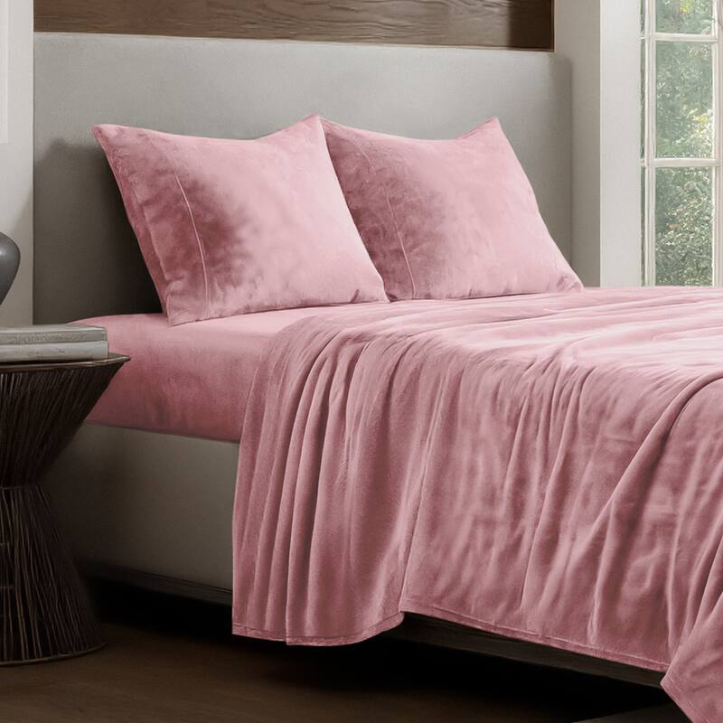 Bare Home Velvety Soft Microplush Sheet Set - Twin XL - Light Pink