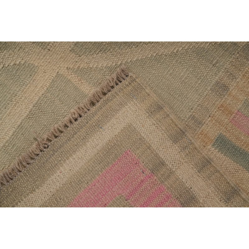 Hand Woven Southwestern Wool Grey Geometric Area Rug - 6' 0'' X 4' 0''