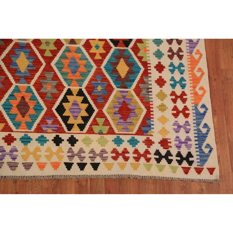 Kilim Reversible Rug Flatweave Oriental Wool Carpet - 8'5"x 11'4"
