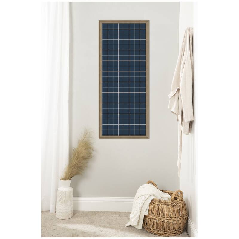 Kate and Laurel Framed Fabric Pinboard Navy Blue Plaid Wall Organization
