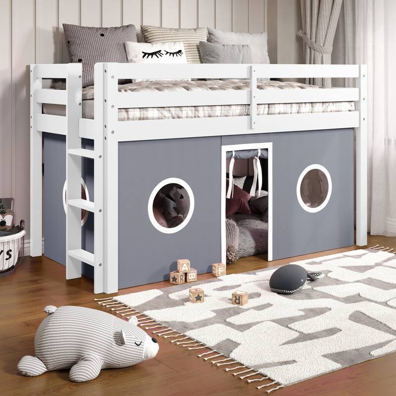 Taylor & Olive Trillium Low Loft Twin Bed with End Ladder