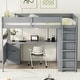 preview thumbnail 17 of 27, Wooden Full Size Loft Bed with Desk, Wardrobe, Storage Shelves and Drawers, for Kids Teens Adults Bedroom, Wood Bedframe
