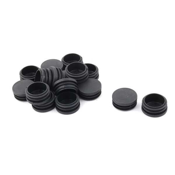 Unique Bargains 16 Pcs Antislip Plastic Round 40mm Dia Chair Foot Cover Table Furniture Leg Protector Black
