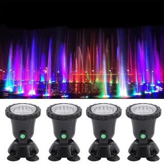 Submersible 36 LED RGB Pond Spot-Lights Pool-Fountain IP68+IR Remote ...