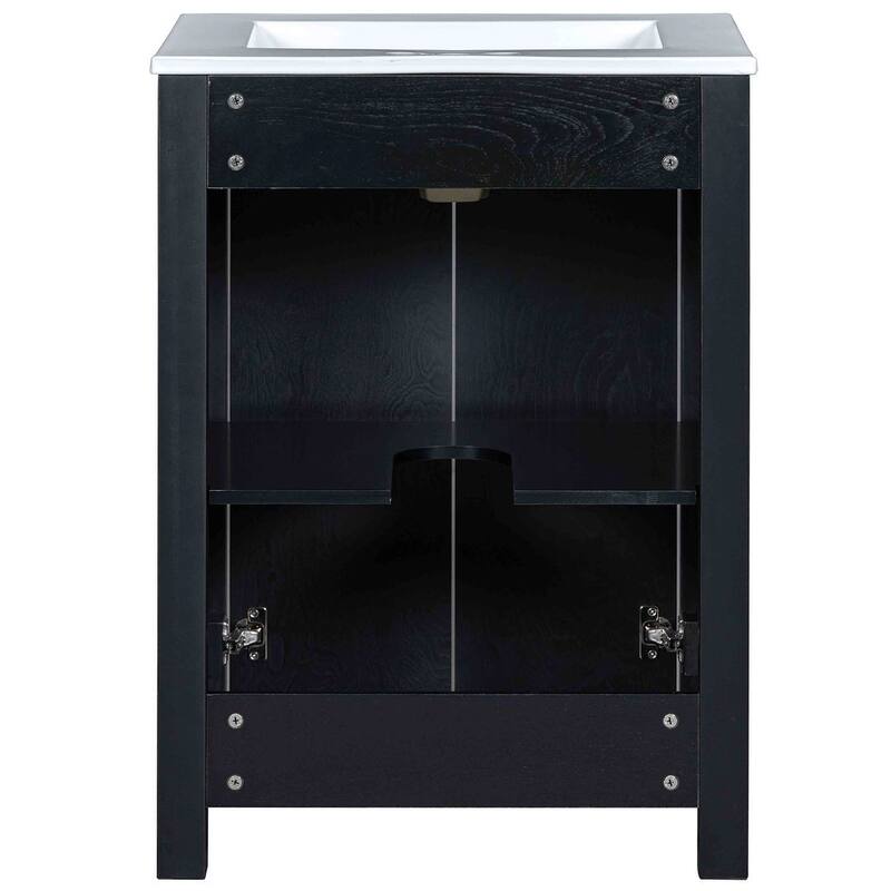 24"/36" Antique Finish Bathroom Vanity Cabinet with Ceramic Sink