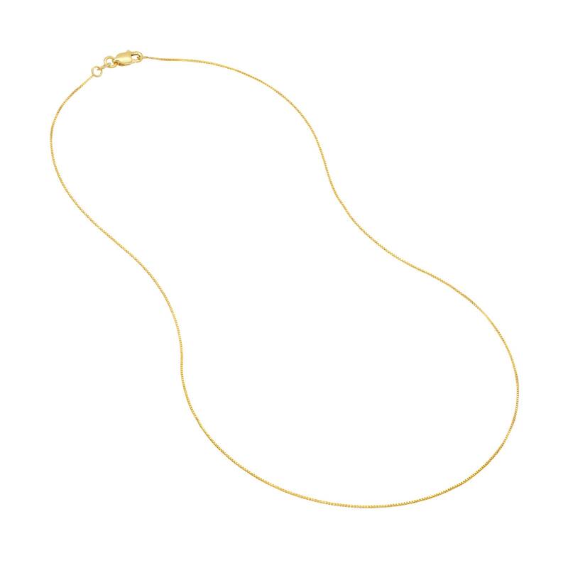 Curata 10k Yellow Gold 0.55mm Box Chain Necklace (Lobster)