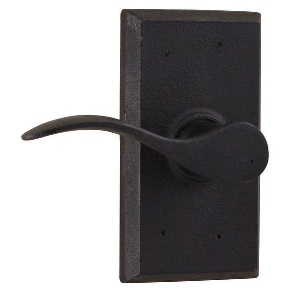 Weslock 7300H-LH Carlow Left Handed Passage Door Lever Set with Square Rose from the Molten Bronze Collection