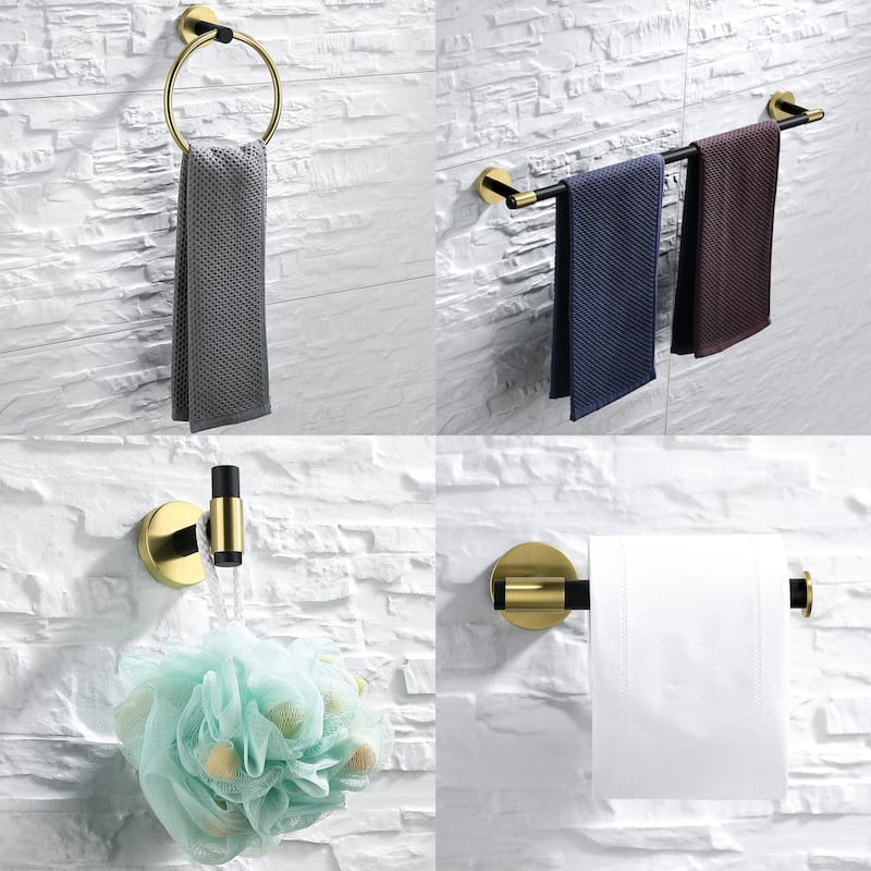 Modern Bath Hardware Set Towel Holder Set in Stainless Steel
