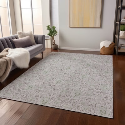 Machine Washable Indoor/ Outdoor Chantille Farmhouse Floral Rug