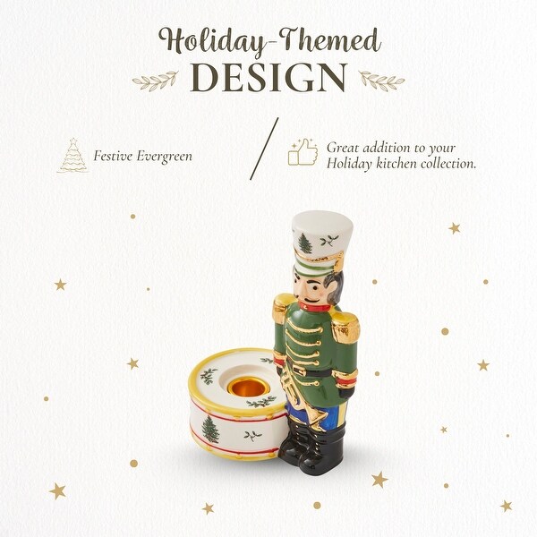 Spode 7 Inch Christmas Tree Nutcracker Candle Holder - 7 inch