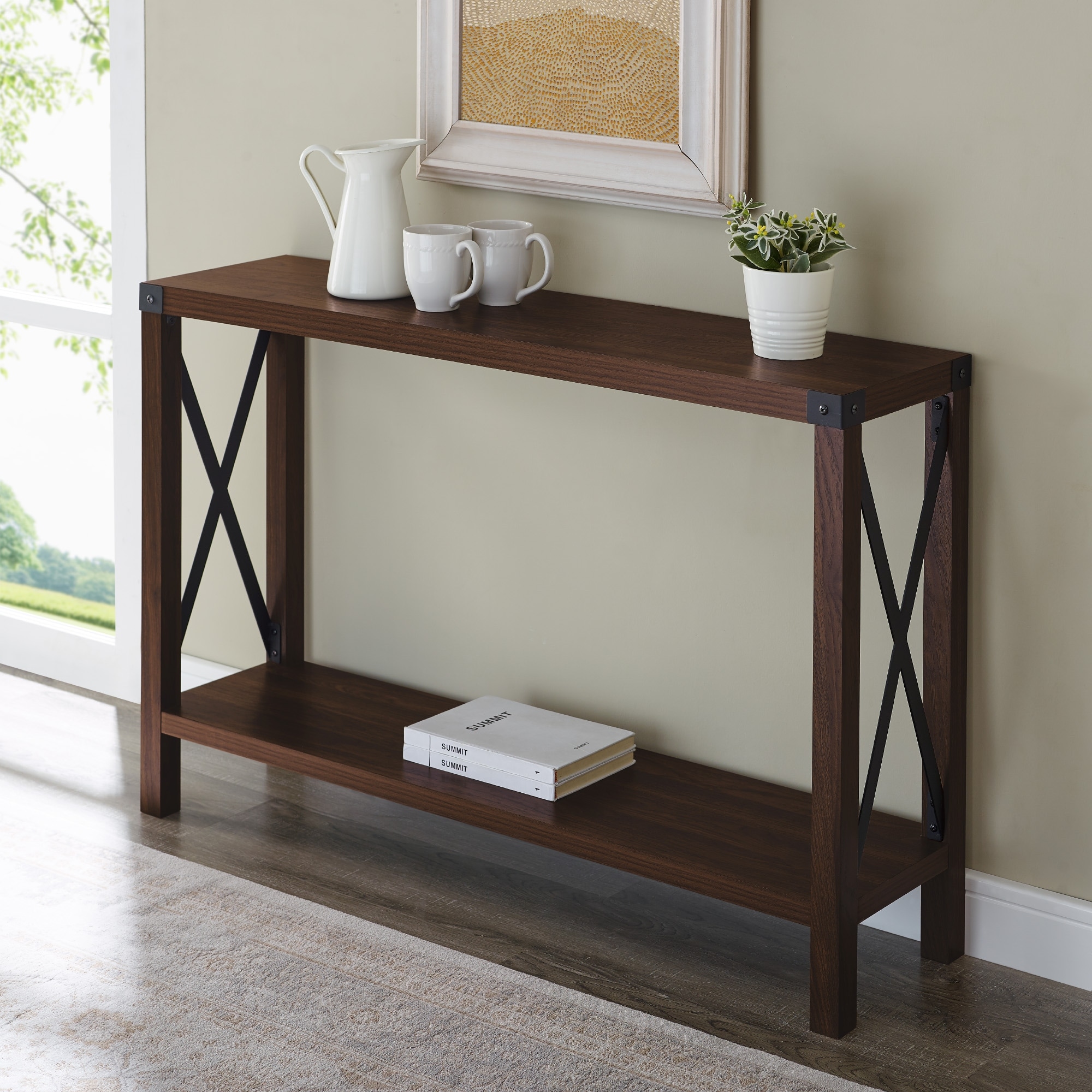 The Gray Barn 46 Inch Kujawa X Frame Entry Table On Sale Overstock 22831104