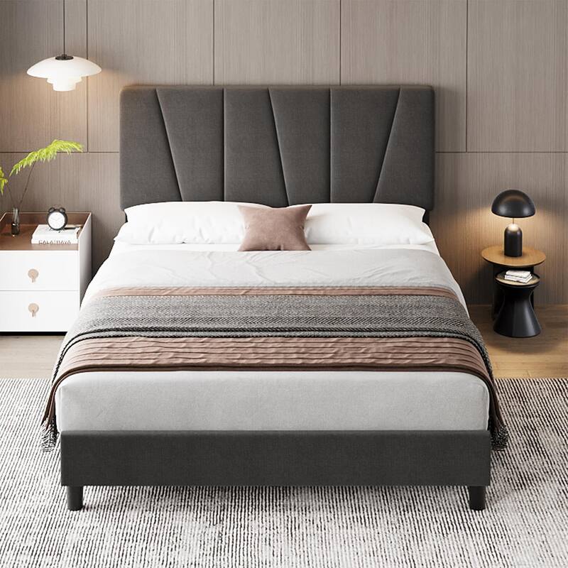 Bed Frame with Adjustable Headboard