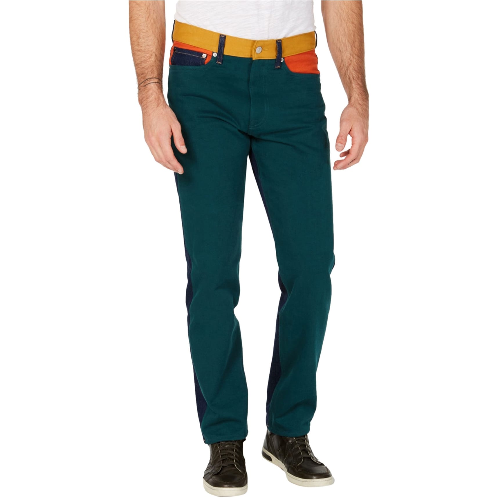 calvin klein color block jeans