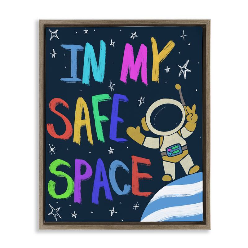 Stupell Comforting In My Safe Space Framed Floater Canvas Wall Art Design By Chen Alyesh - 17 x 21 - Brown