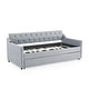 preview thumbnail 3 of 10, Twin Size Upholstery DayBed with Twin Size Erectable Trundle and USB Charging Design, Linen Grey
