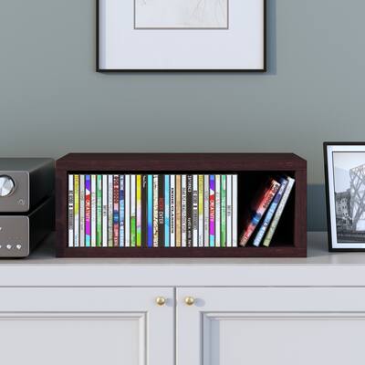 Way Basics Eco Stackable Media Storage Rack Shelving and Organizer - Holds 40 CDs, Espresso