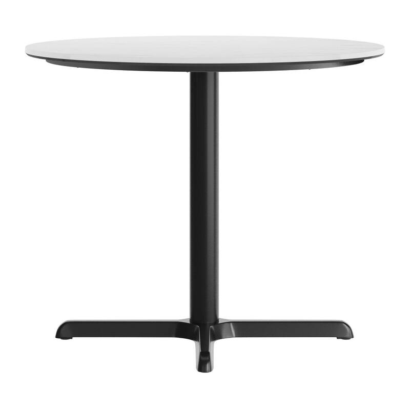 Commercial HPL Tabletop with Table Height Crisscross Base - 36"W x 36"D x 29.5"H