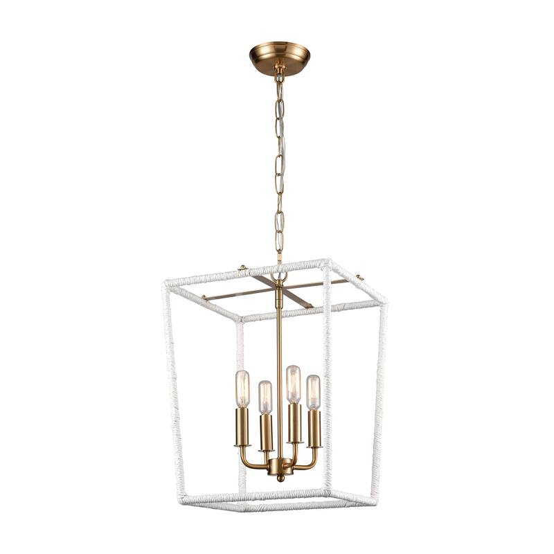 Elk Home Kingdom Aged Brass 14 Inch Wide 4 Light Pendant