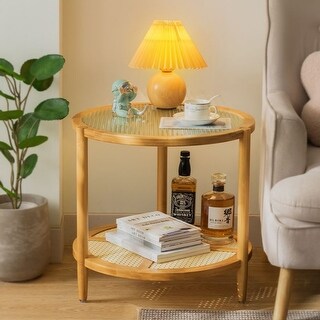 Mid Century Style Round Coffee Table with Storage - Bed Bath & Beyond ...