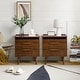 preview thumbnail 17 of 27, Lisa Mid-Century Modern 24"W 3-Drawer End Table with Charging Station by HULALA HOME Walnut-set of 2