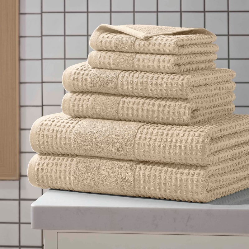 Martex Expression Air Sculpted 6-Piece Towel Set Soft & Absorbent - 6-Piece - Brown