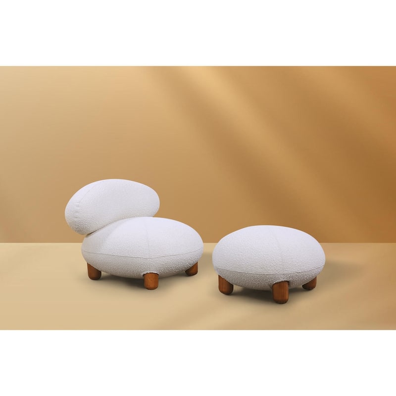 NOOM Chair And Ottoman - White