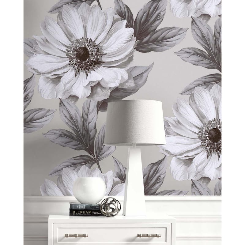 Seabrook Designs Damaris Floral Unpasted Wallpaper
