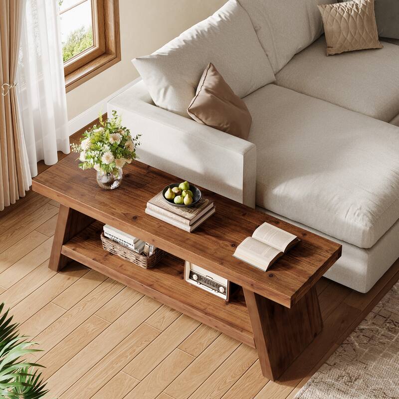 2 Tier Shoe Rack Bench for Entryway, Bedroom, Living Room, Solid Wood Bench Indoor with Storage Shelves