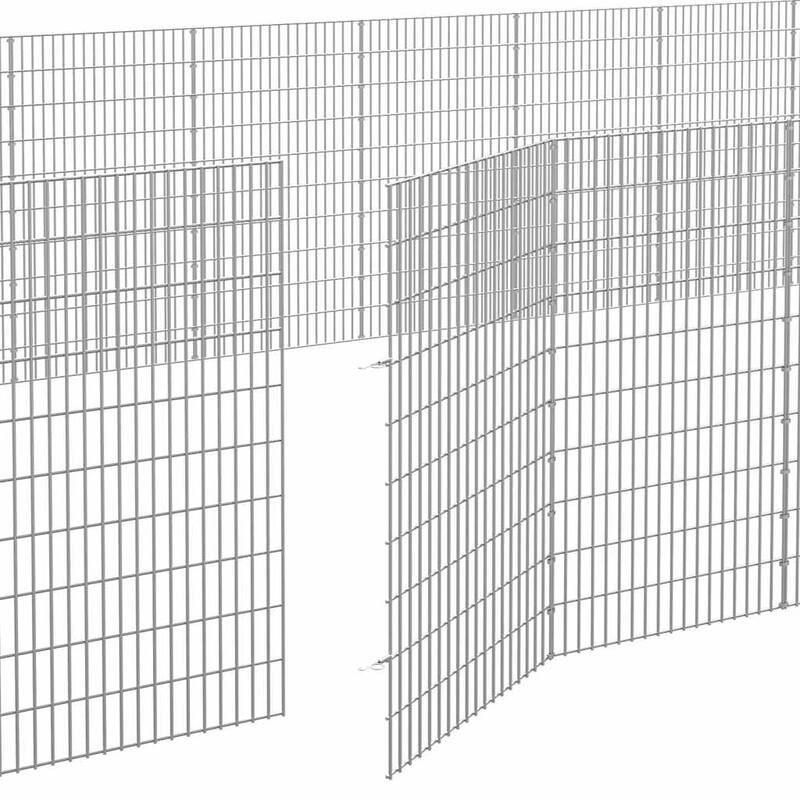 vidaXL Free Range Animal Enclosure Rabbit Hutch Free Range Pen Galvanized Iron
