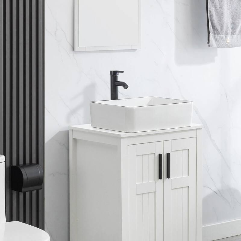 Eclife Modern Bathroom Sink Tempered Glass & Ceramic Artisan Basin for Vanity