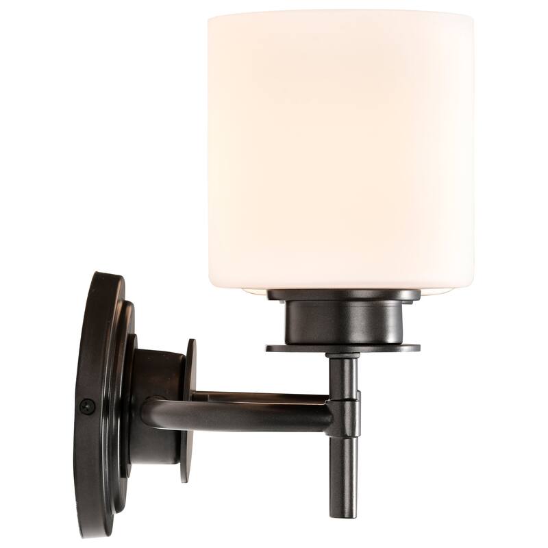 Warren 2 Light Vanity Gun Metal with Satin White Glass - Gun Metal