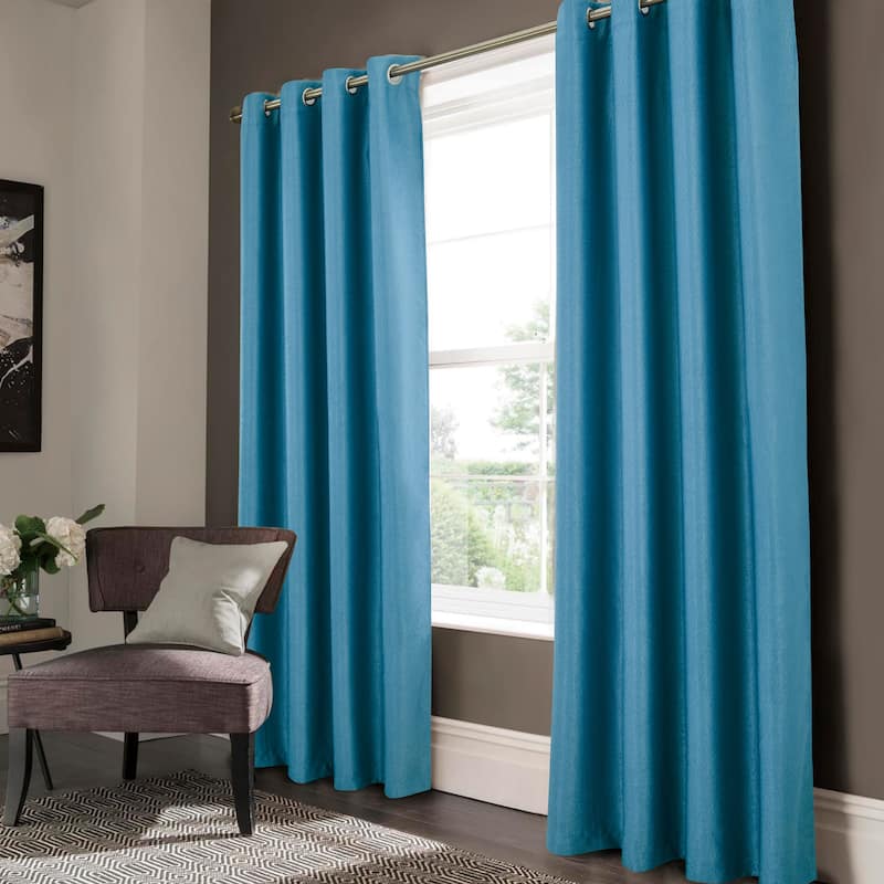 Lydia Matte Embossed Blackout Grommet Panel 95" inch - (1x) 52 x 95 in. - Blue