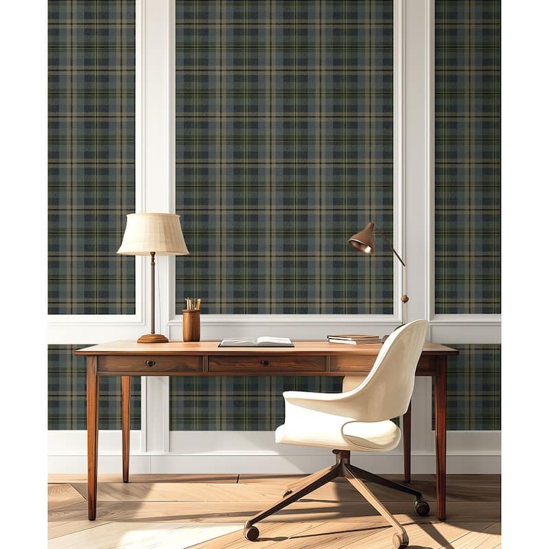 Harry & Grace Thornbury Tailored Plaid Peel and Stick Wallpaper