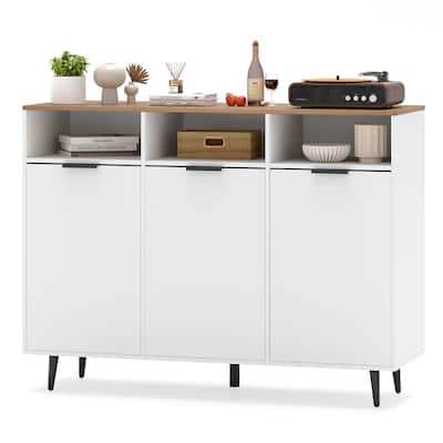 Costway Buffet Sideboard with 3 Open Compartments 3 Doors 5-Posistion - See Details