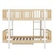 preview thumbnail 9 of 9, Modern Twin over Twin Size Wooden Bunk Bed with Fence Guardrail and Drawer for Kids/Teens/Adults Bedroom, Natural+White