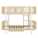 preview thumbnail 20 of 24, Wood Twin over Twin Bunk Bed with Fence Guardrail and a Big Drawer