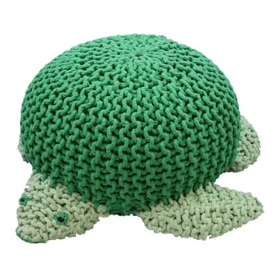 Knitted Turtle Pouf