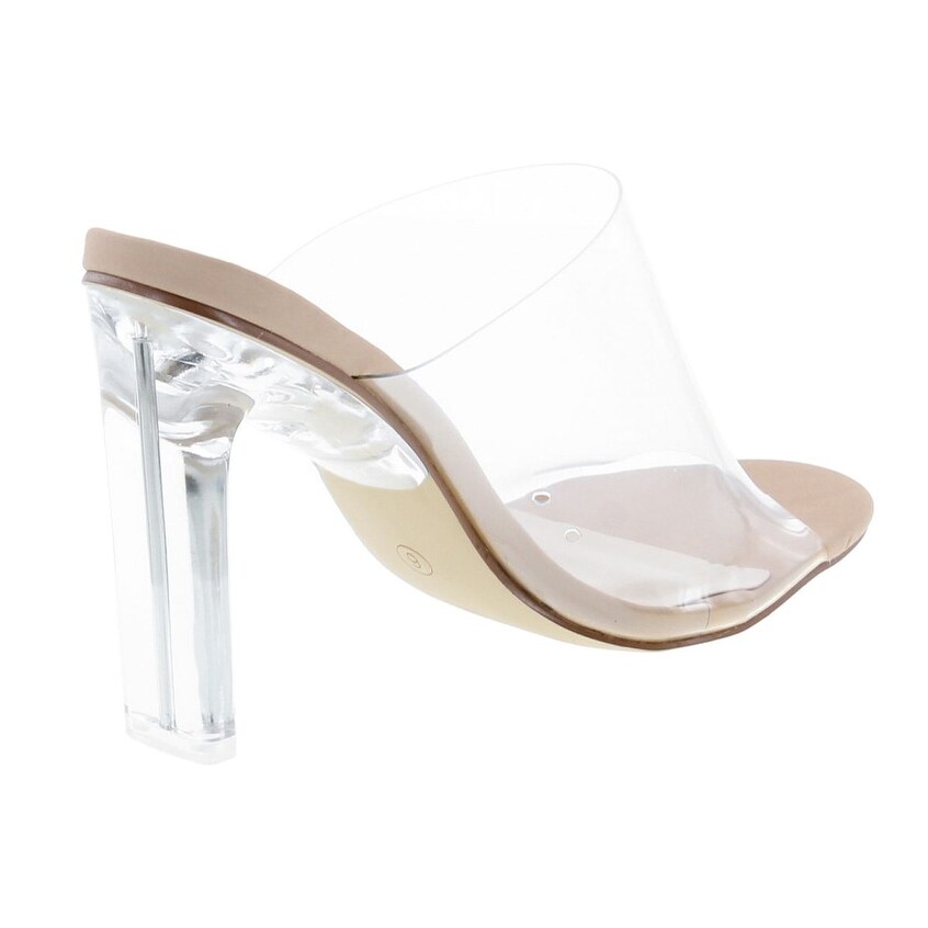 clear mule heels