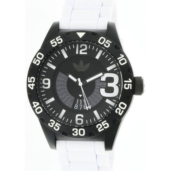 Shop Adidas Men S Newburgh Black Silicone Japanese Quartz Diving