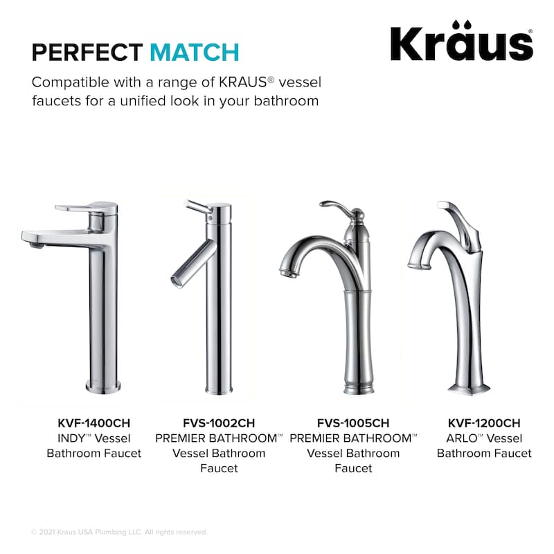 KRAUS Pop-Up Drain for Vessel Bathroom sink