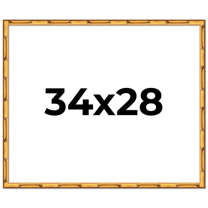 34x28 Frame Gold Bamboo Solid Wood Picture Frame | 1 Inch Moulding