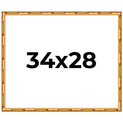 34x28 Frame Gold Bamboo Solid Wood Picture Frame | 1 Inch Moulding