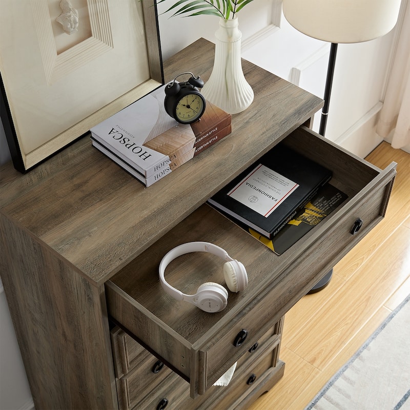Modern 6 Drawer Dresser for Bedroom, Tall Chest of Drawers Closet Organizers & Storage Clothes