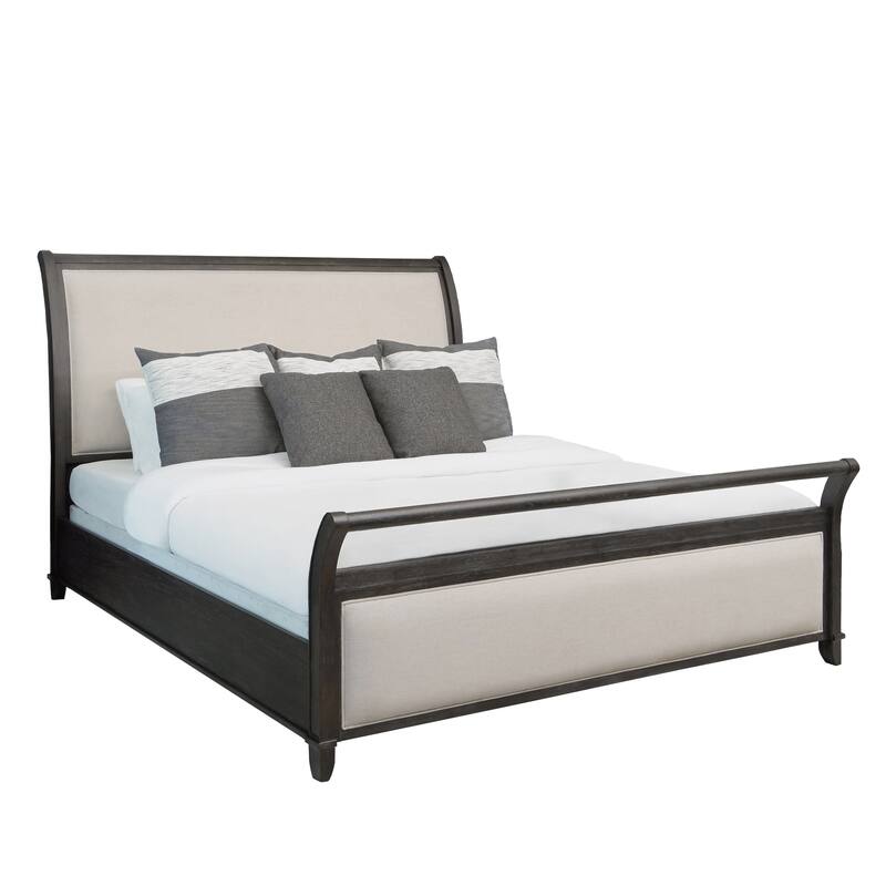 Abbyson Cindi Grey Sleigh Bed - King