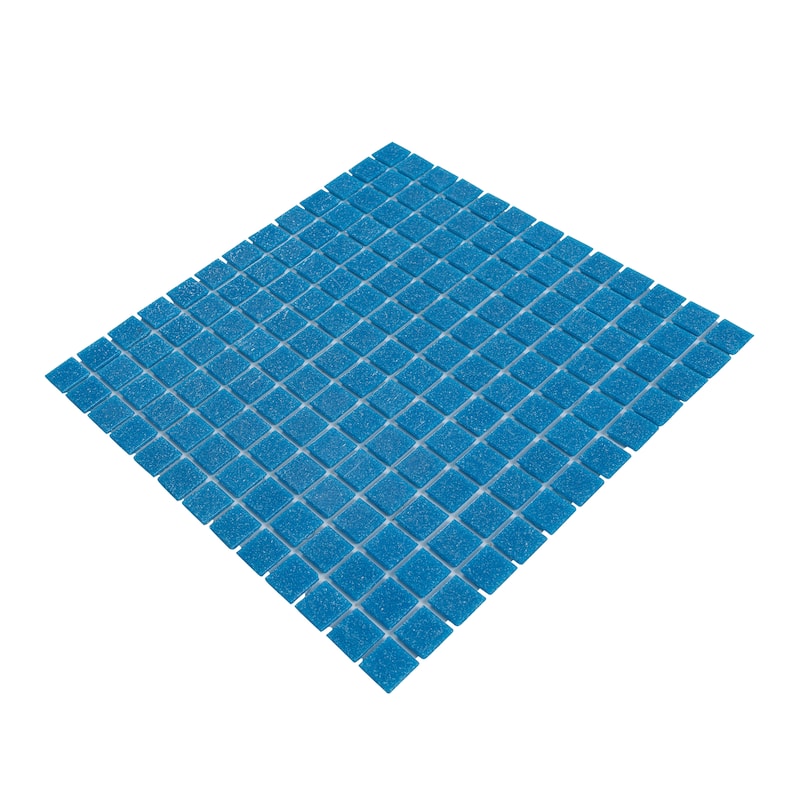 Apollo tile 12" x 12" Dune Glossy Azure Blue Glass Tile (20 sq ft/case) - 20 Pack