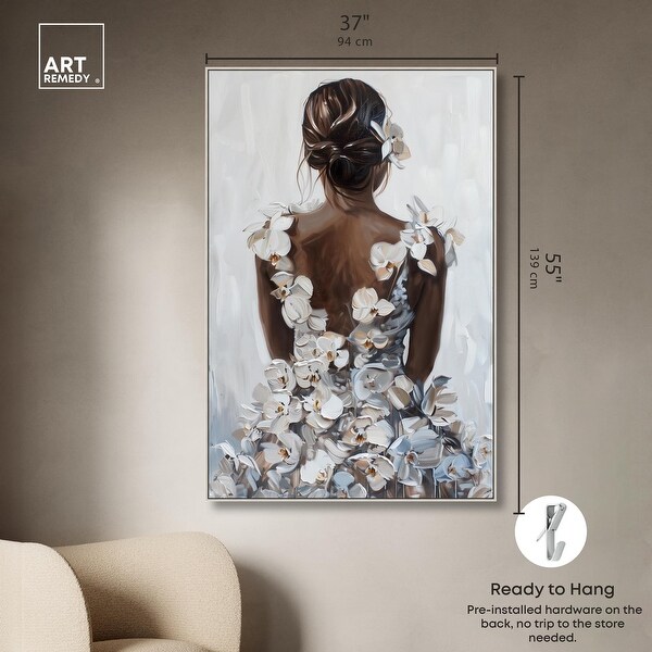 Her Ivory Blossom Dress Canvas Inspiring Women Protraits by Art