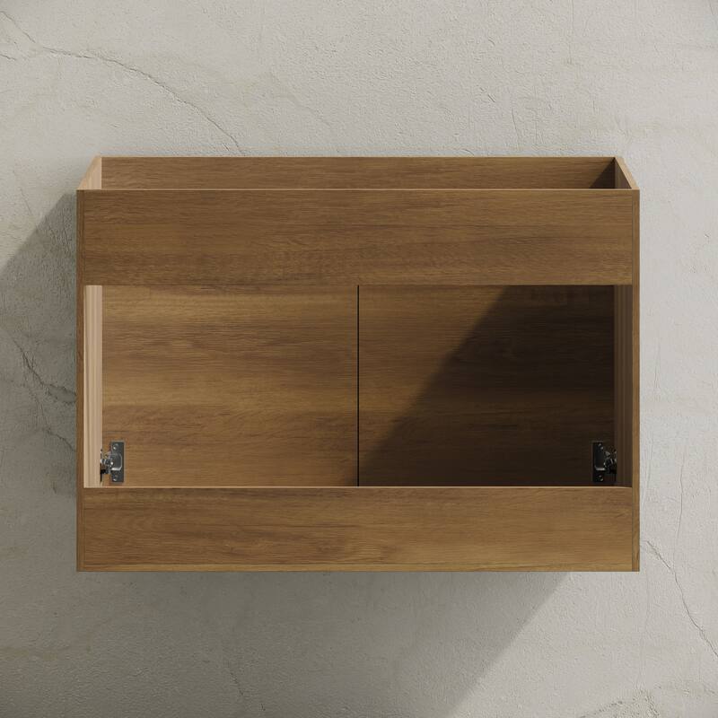 St. Tropez 30" Wall-Mounted Bathroom Vanity Cabinet Without Top In Brown Oak - 30