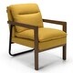preview thumbnail 3 of 25, Costway Modern Accent Armchair Lounge Chair w/ Rubber Wood Legs & - 34.5'' x 26.5'' x 36'' Yellow